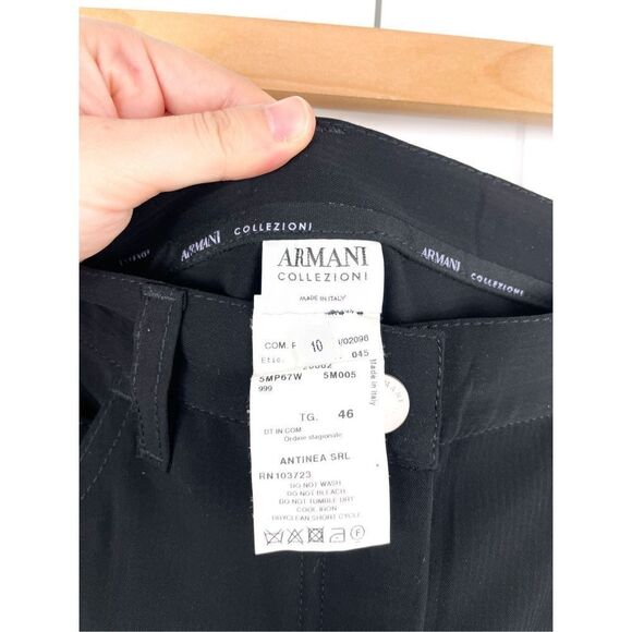 Armani Collezioni Y2K 2006 Wide Leg Black Trouser Jeans Size 10 - Picture 4 of 12